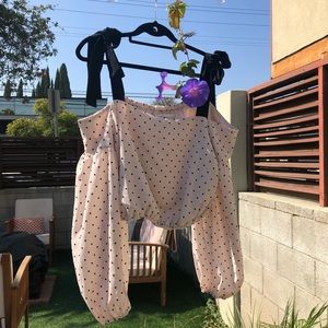 Lovers + Friends Polka Dot Top with Bows 🕊